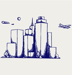 Panoramic city vector image