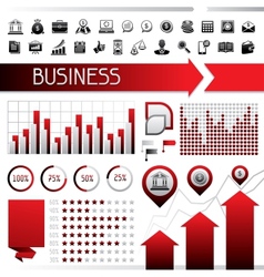 Set of infographics and business icons vector image