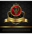 Golden label for packing wine vector image