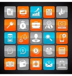 Set of glossy business and money web icons vector image