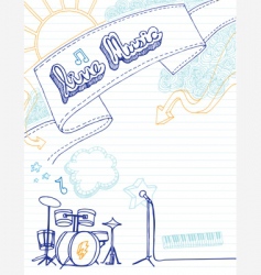 Live music doodle vector image