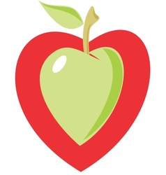 Apple heart vector image