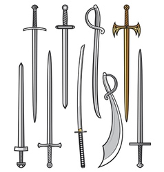 Swords collection vector image