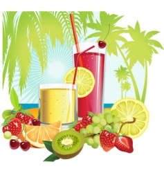 Juice and fruits vector image