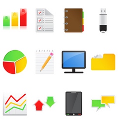 Business and office icons vector image