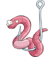 Worm on a hook vector image