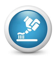 Blue glossy icon vector image