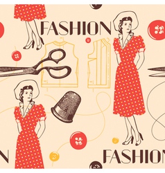 Vintage fashion pattern background vector image