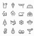 Party symbol line icon set vector image