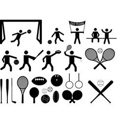 Sport pictogram people and objects vector image