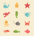 Sea creatures vector image