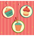 Cakes in frame on the string vector image