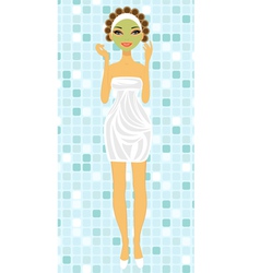 Woman with hair curlers vector image