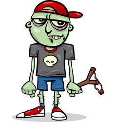 Halloween zombie kid cartoon vector image