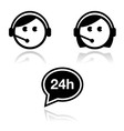 Customer service icons set - call center agents vector image