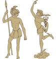 Mars and Hermes vector image