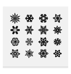 Snowflake winter set vector image