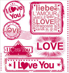 I love you stamps vector image