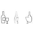 Wine bottle and glass vector image
