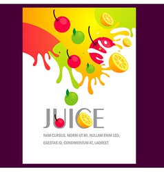 Juice fruit liquid drops splash colorful backgroun vector image