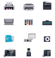 Office electronics icon set vector image