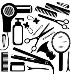 Hairdressing equipment vector image
