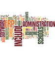 Erp academic base text background word cloud Erp academic base text background word cloud vector image