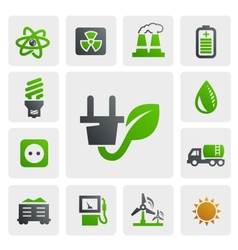 Eco energy icons vector image