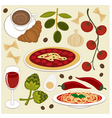 Italian food set vector image