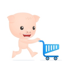 Funny cartoon pig vector image