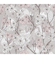 Seamless cherry blossom flowers pattern vector image