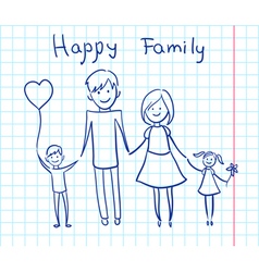 Happy family sketch Happy family sketch vector image