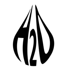Formula of water h2o in the form of a drop concept vector image