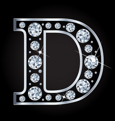 D letter made with diamonds isolated on vector image