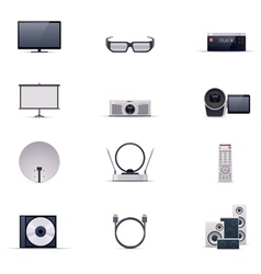 Video electronics icon set vector image