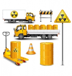 Transport with radioactive waste vector image