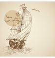 Vintage sailboat vector image