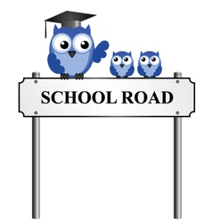SCHOOL ROAD SIGN vector image