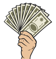 Money in the hand vector image
