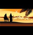Holy night way to bethlehem vector image