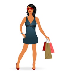 Fashion shopping girl with bag vector image