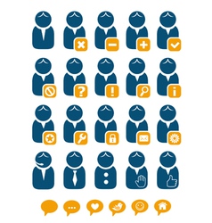 User web icons blue set vector image
