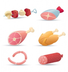 Raw meat icons set Royalty Free Vector Image - VectorStock