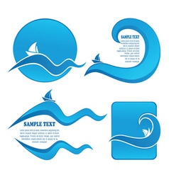 Sea and ocean wave summer vocation symbols vector image