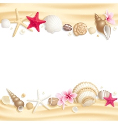 Seashell frame vector image