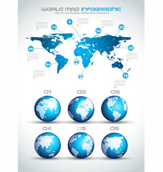Infographic layout template with world maps vector image