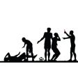 Soccer game silhouette vector image