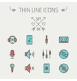 Music and entertainment thin line icon set Music and entertainment thin line icon set vector image