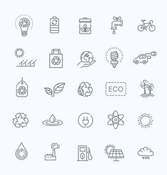 Simple set of eco related line icons vector image