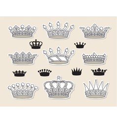 Set vector crowns vector image